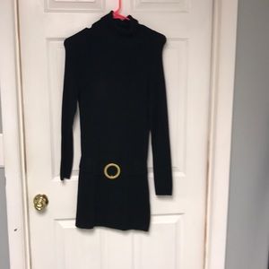 INC Black Mock Turtle Sweater Tunic